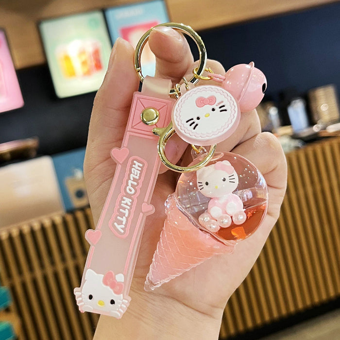 Wholesale Flowing Sand Keychain Creative Cartoon Doll Student Backpack Pendant Car Keychain Small Accessories
