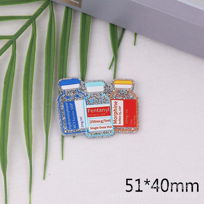 Wholesale Cartoon Organ Beverage Bottle Acrylic Pin DIY Patch Accessories JDC-FK-OuYie014