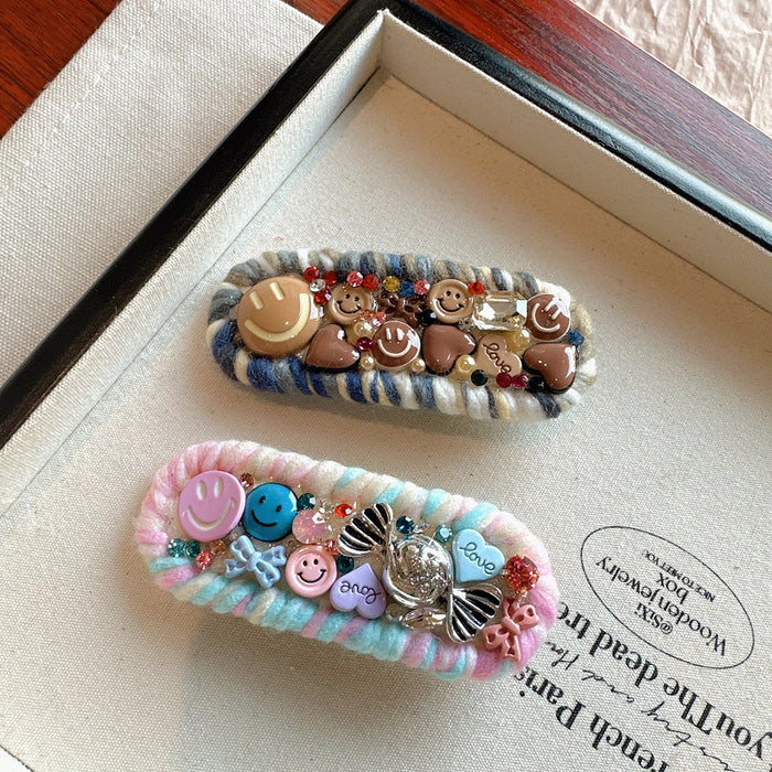 Wholesale cute smile face girl Hair Clips accessories