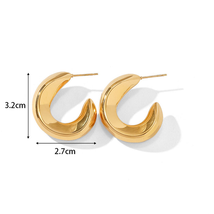 Wholesale Stainless Steel Gold-Plated Hollow Geometric Earrings