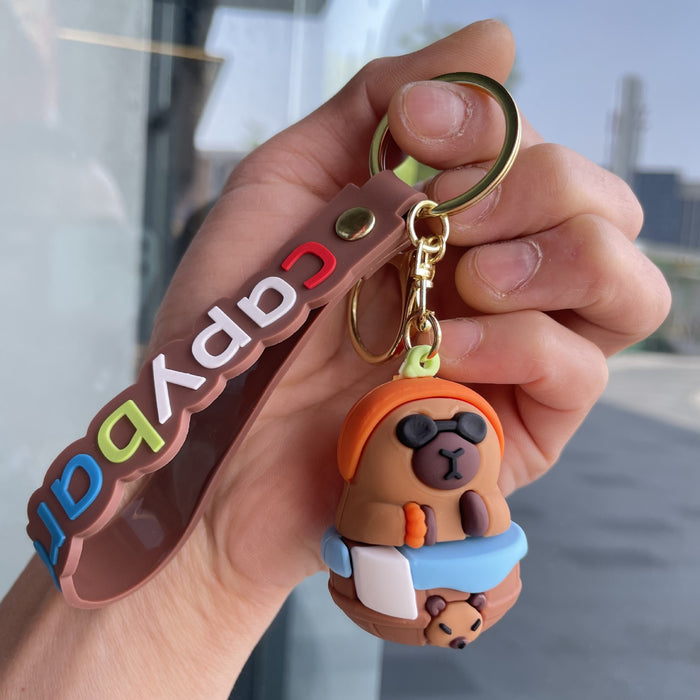 Wholesale Cute cross dressing keychain cartoon figurine pendant couple backpack hanging accessories car keychain wholesale