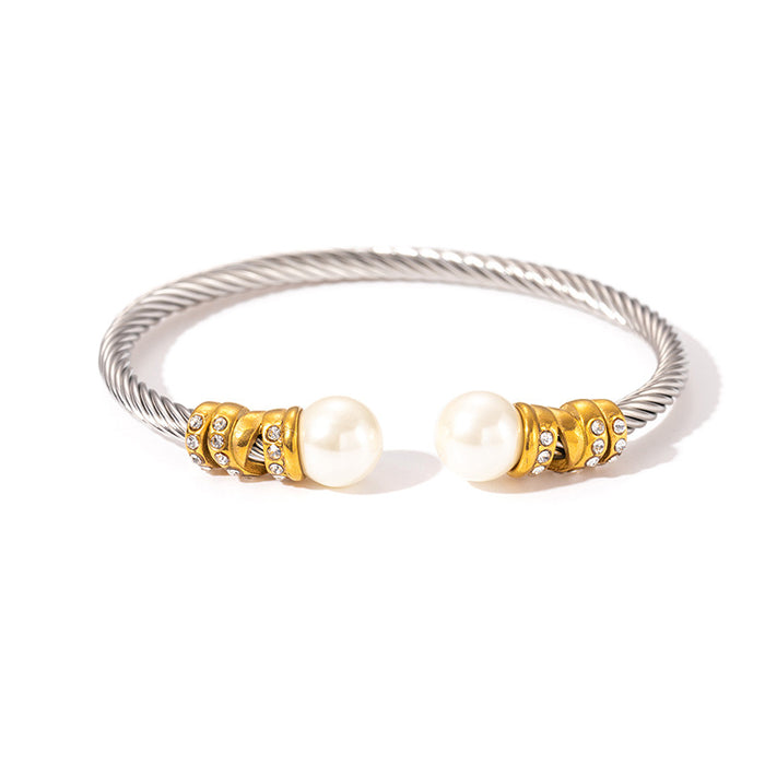 Wholesale steel wire rope gold bracelet