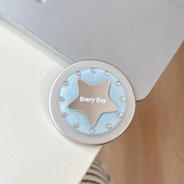 Wholesale Simple Star Design Desktop Retractable Phone Holder with Rhinestone Mirror