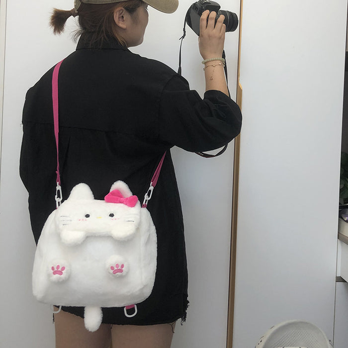 Wholesale Plush Bag Cartoon Flip Single Shoulder Crossbody Double Back Women's Children's Student Schoolbag Grasping Doll