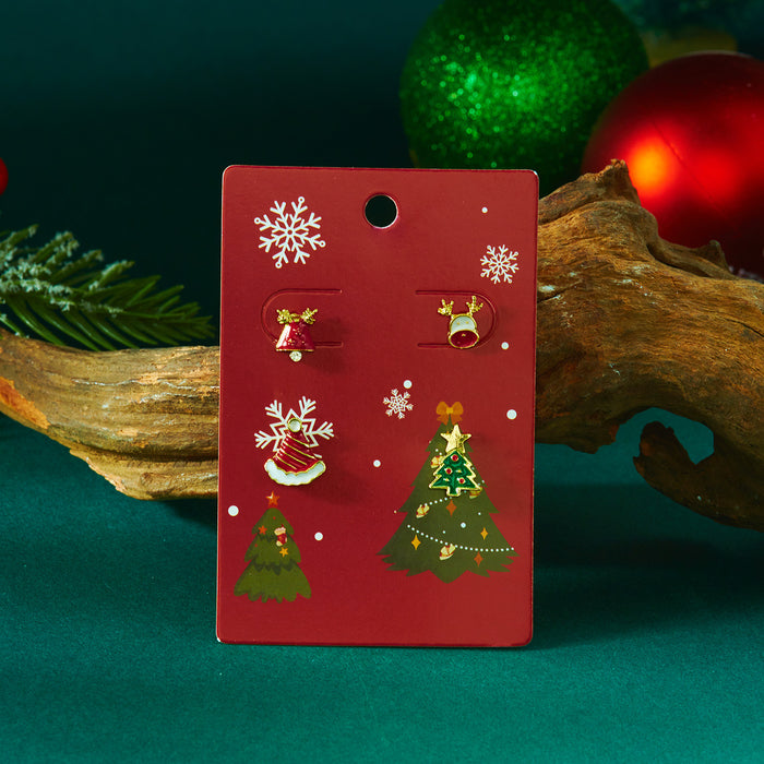Wholesale Cartoon Snowflake Ear Studs Christmas Holiday Jewelry Accessory