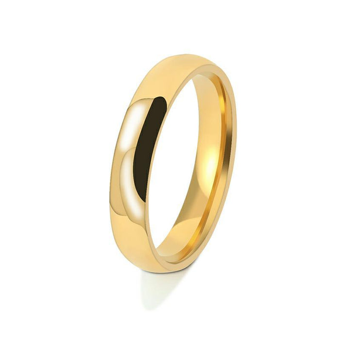 Wholesale Fashionable and minimalist titanium steel smooth ring, stainless steel inner and outer arc spherical plain ring ring