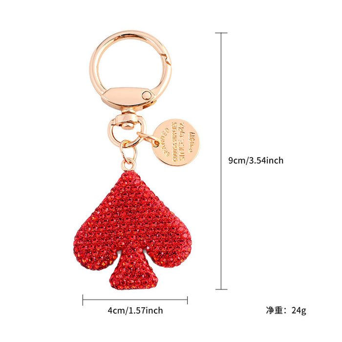 Wholesale Red and Black Clay Full Diamond Keychain