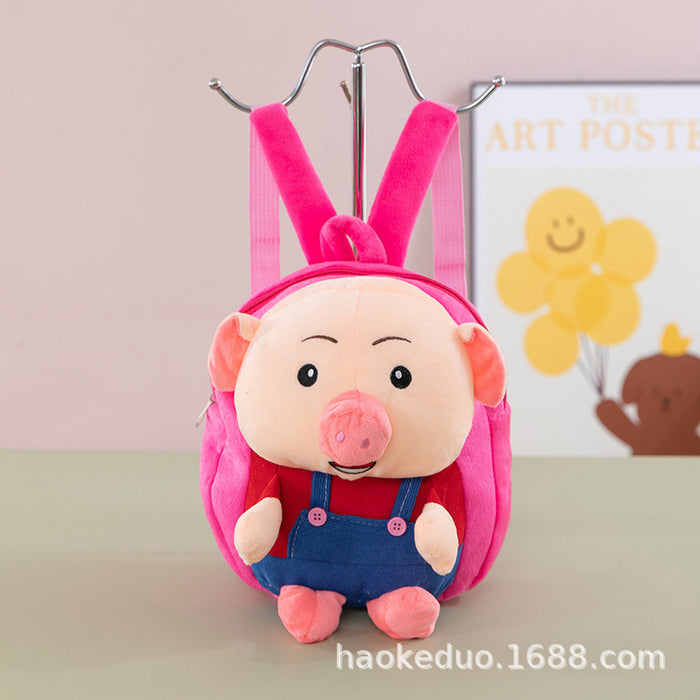 Wholesale Plush small backpack kindergarten school bag cartoon cute girl boy plush backpack