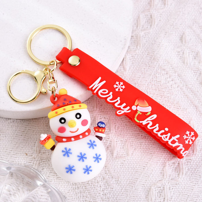 Wholesale Cute soft rubber Christmas keychain