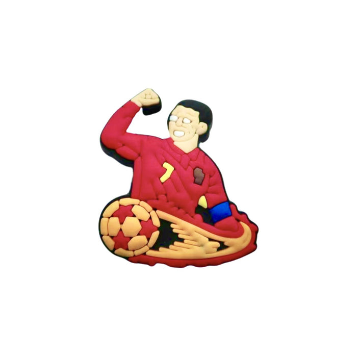 Wholesale Football themed cartoon hole shoes, flower shoe buckles, DIY detachable shoe decoration accessories wholesale PVC soft rubber