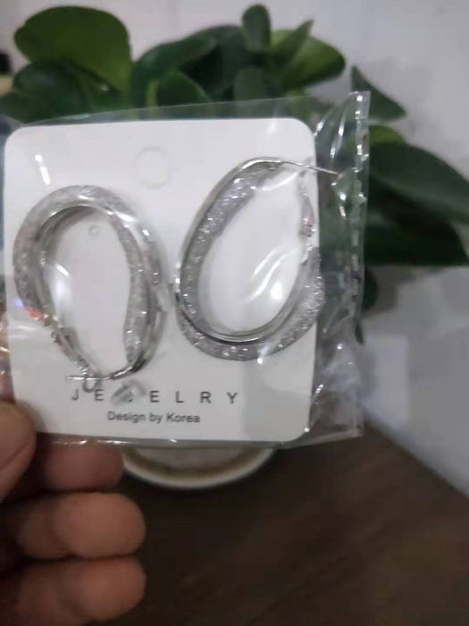 Wholesale rismatic clip net earrings micro inlay women's earrings independent packaging can be a generation of hair