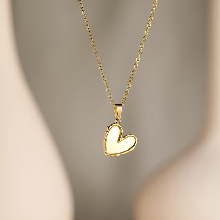 Wholesale Stainless Steel Gold Plated Clavicle Heart Necklace