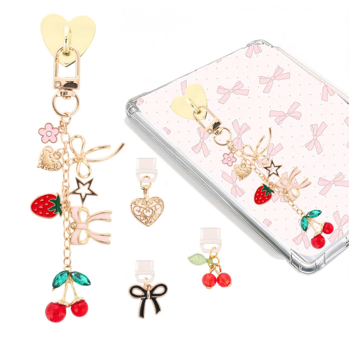 Wholesale Valentine' s Day pendant,  bow,  phone dust plug,  heart-shaped stand