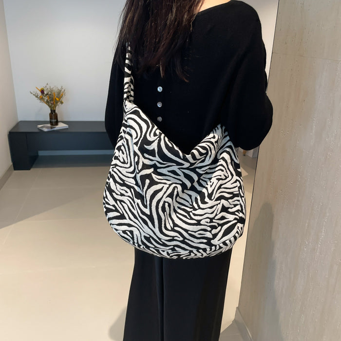 Wholesale Zebra Print Japanese Style Simple Canvas Leopard Print Bag for Women JDC-SD-HT035