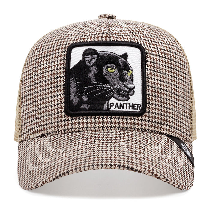 Wholesale Plaid Animal Cotton and Linen Baseball Cap JDC-FH-JingK010