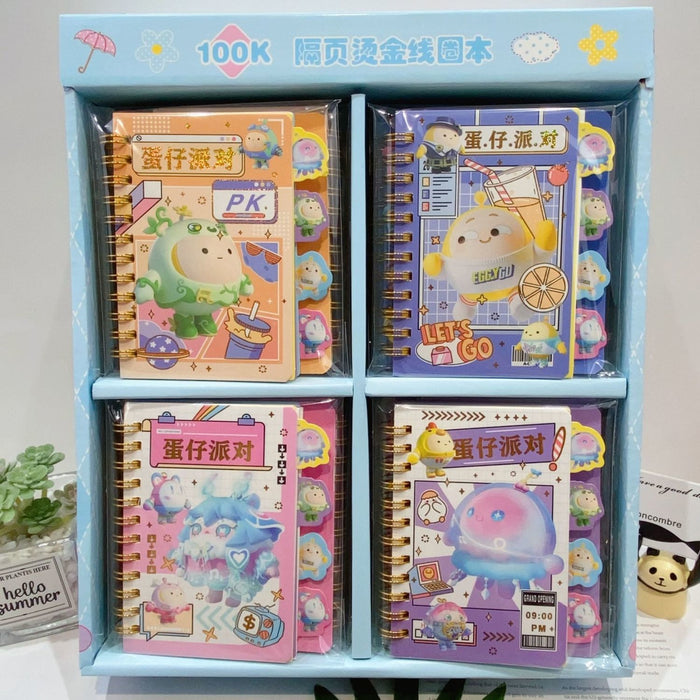 Wholesale Cute cartoon notebook with dividers and spirals