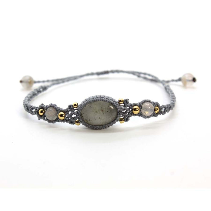 Wholesale Minimalist Amethyst Gemstone Bracelet Oval Braided Stretchable Design Everyday Jewelry Accessory For Women Boutique Resale Gift