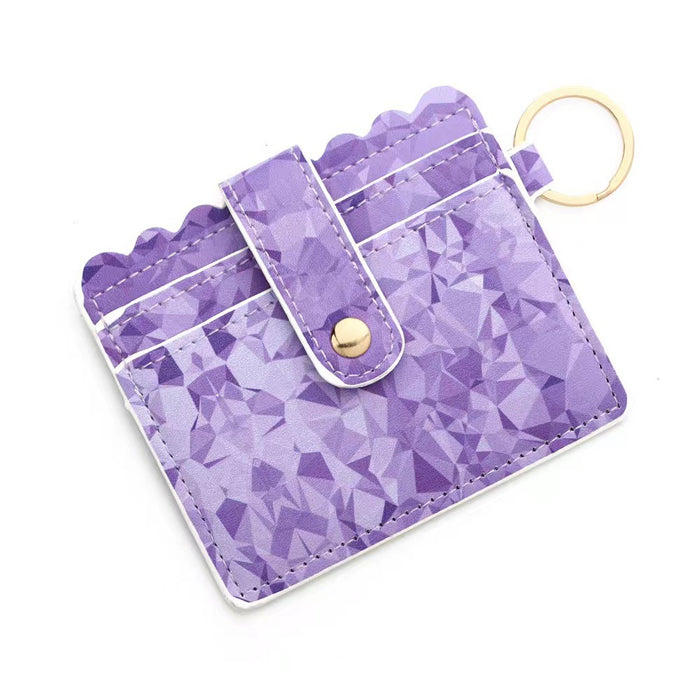 Wholesale Leopard Print Cow Print Plaid PU Leather Card Holder Keychain JDC-KC-HTong001