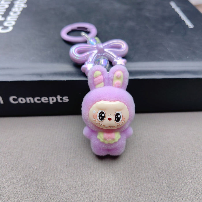 Wholesale Flocked Keychain Bag Bow Phone Ins Pendant Best Friend Gift Cute Plush Toy