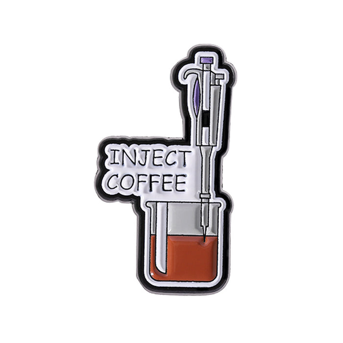 Wholesale Cartoon Coffee Cup Shape Brooch Pin Set Zinc Alloy Decorative Accent