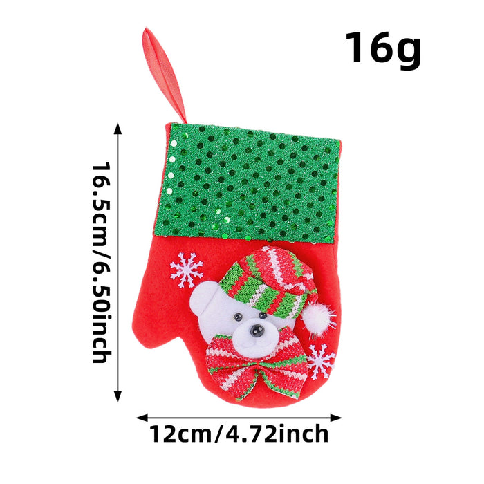 Wholesale Christmas Gloves Knife and Fork Set Children' s Candy Gift Bag Christmas Tree Pendant Restaurant Desktop Tableware Clearance