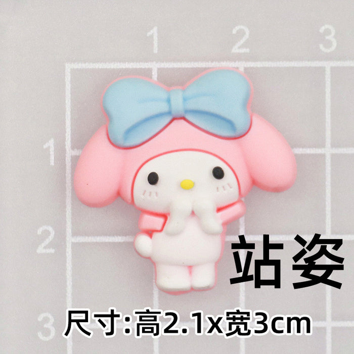 Wholesale 10pcs Cartoon Slippers Accessories Phone Case PIAD Set Hairpin Decorative PVC Soft Adhesive Patch