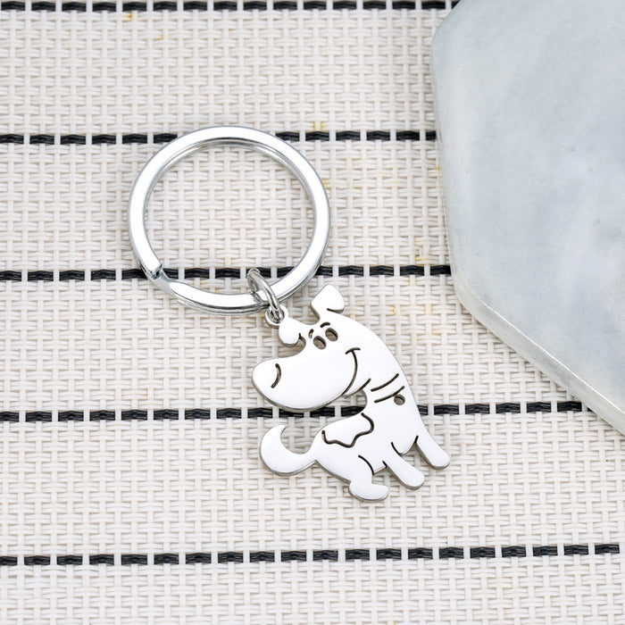 Wholesale Cartoon Puppy Stainless Steel Keychain JDC-KC-JinZ007