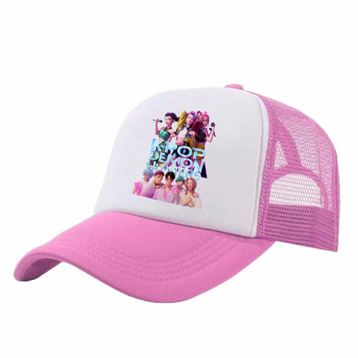 Wholesale KPOP Adjustable Casual Cartoon Print Mesh Baseball Cap