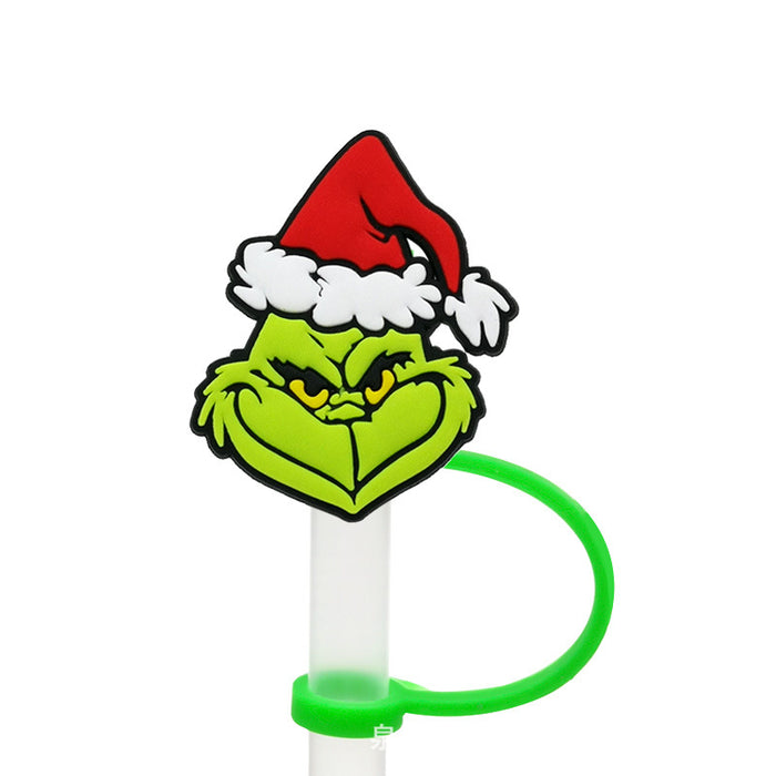 Wholesale 10PCS Christmas Cartoon Series Silicone Straw Set JDC-SCR-KuaJ002