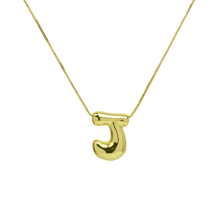 Wholesale 18k Brass Glossy Balloon 26 English Letters Necklace JDC-NE-BaiYi002