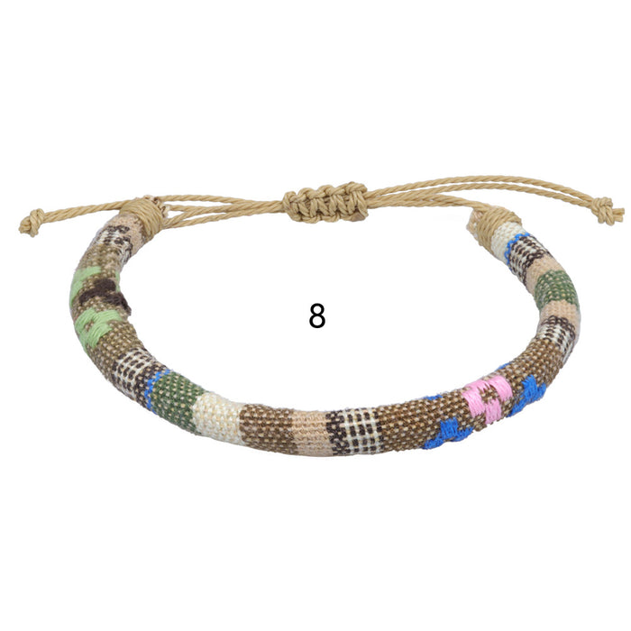 Wholesale Artificial Leather Simia National Style Hand Woven Bracelet JDC-BT-YiYe001