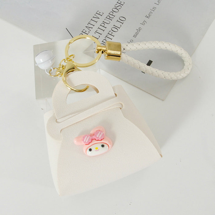 Wholesale Creative Macaron Coin Purse Woven Rope Keychain Cartoon Small Bag Pendant Push Small Gift