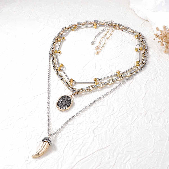 Wholesale Alloy Animal Horn Three Pendant Necklace Casual Niche All-match Women's Style