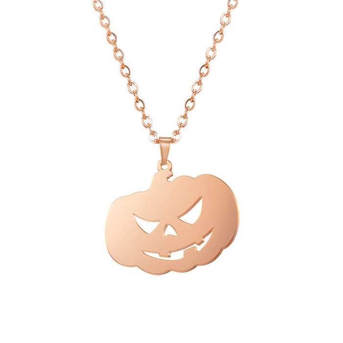 Wholesale Stainless Steel Ghost Demon Pumpkin Pendant Hollow Necklace JDC-NE-LiL003