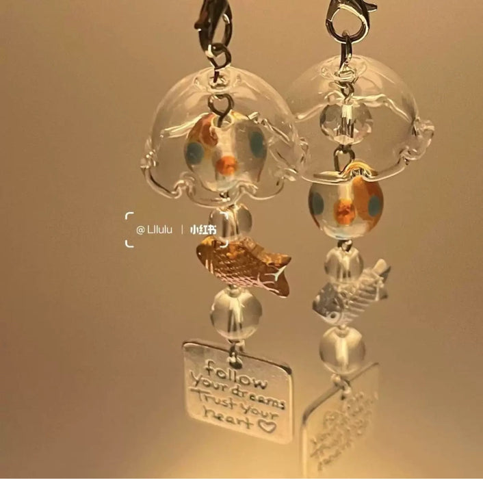 Wholesale goldfish wind chime phone case pendant bracelet beads pendant accessories