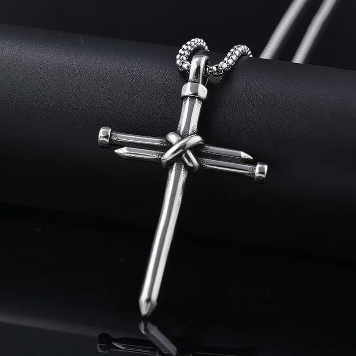 Wholesale Personalized nail cross titanium steel necklace street pendant accessory
