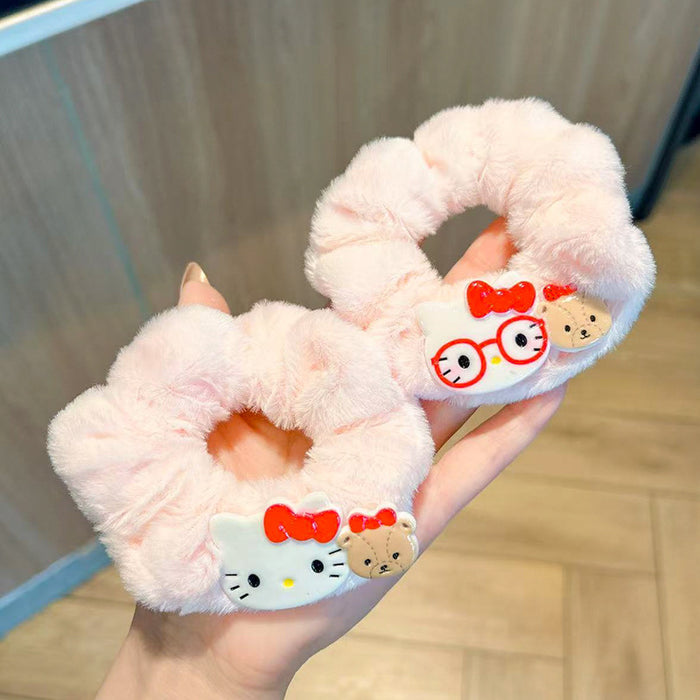 Wholesale Cute cartoon cat plush hair scrunchies