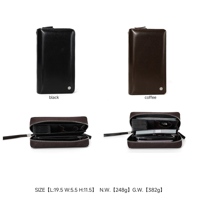 Wholesale Oil Wax Leather Men' s Clutch Wallet PU Leather Casual Style Everyday Accessory