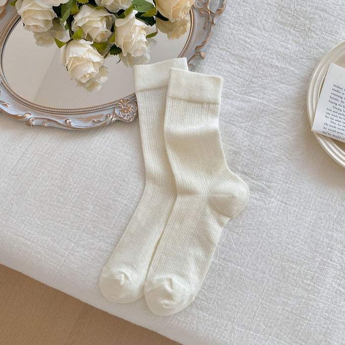 Wholesale Socks, thin, pure cotton, mid tube socks, mesh breathable, boneless stacking socks