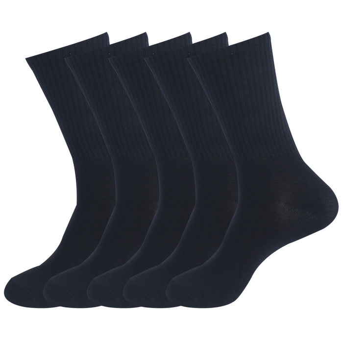 Wholesale High elastic calf socks, running sports socks, plus size solid color mid tube socks