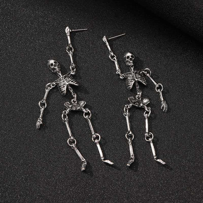 Wholesale  Skeleton Earrings Gold Zinc Alloy Movable Design Fashion Jewelry Accessory For Women