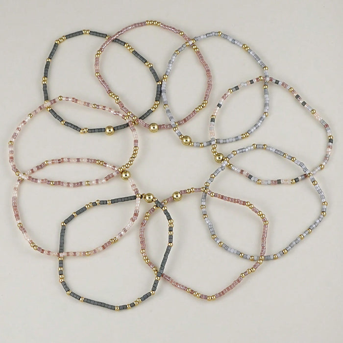 Wholesale Handmade Bohemian Glass Bead Bracelet Set - 9 Colorful Unisex Pieces