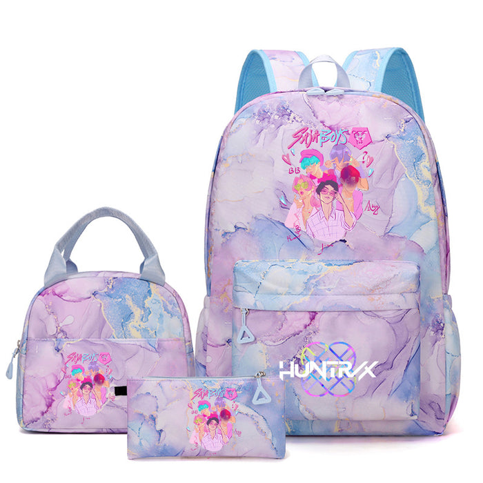 Wholesale Children' s KPOP Series Multi-Color Backpack Bags Three-Piece Set