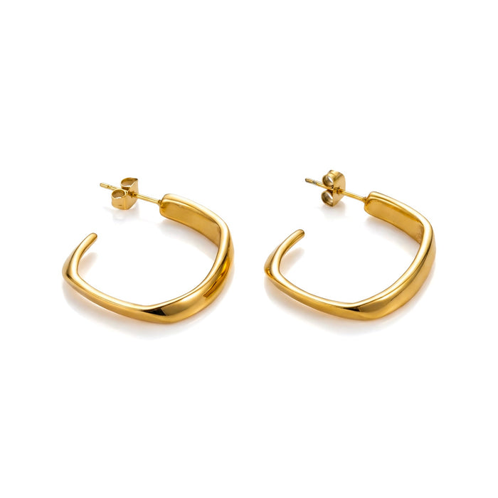 Wholesale Stainless steel Gold Square Hoop Earrings