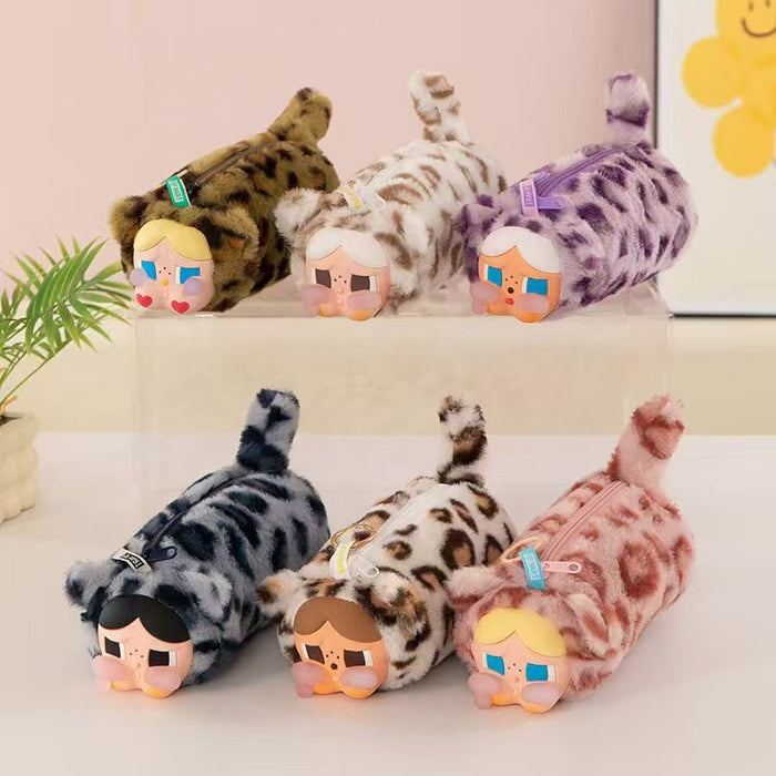 Wholesale Short Plush Cat Head Pencil Case Cartoon Design MOQ≥2