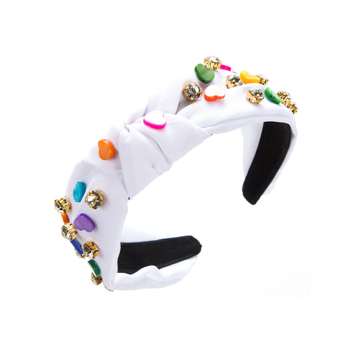 Wholesale Valentine' s Day candy-colored heart-shaped accessory with rhinestones headband