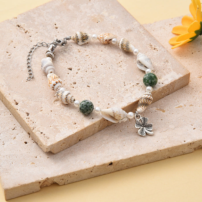 Wholesale New popular conch rice bead turquoise beach starfish pendant shell bracelet
