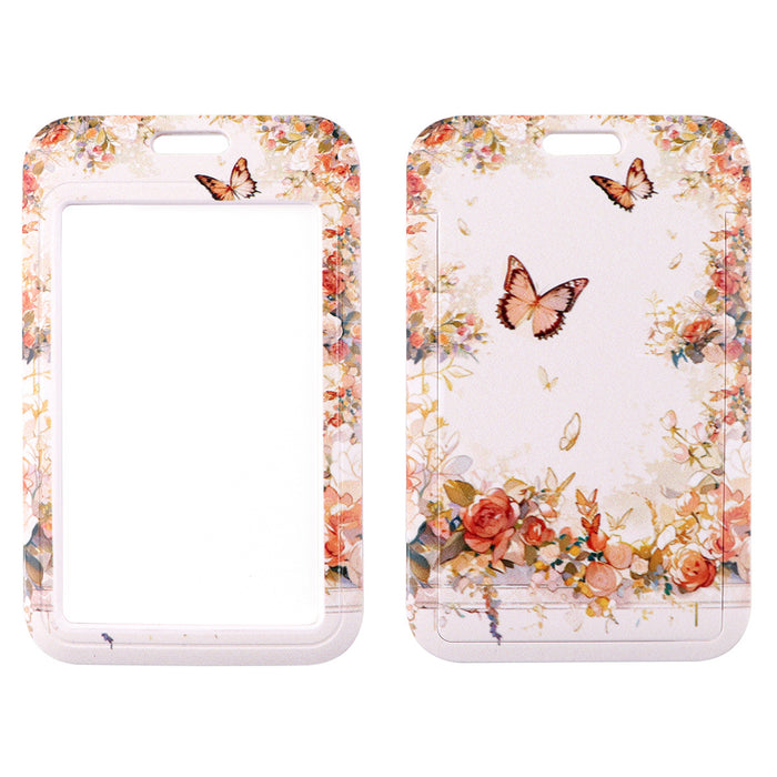 Wholesale Butterfly-shaped phone lanyard Keychain with a rigid card holder