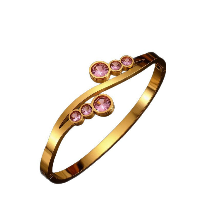 Wholesale Titanium steel versatile minimalist geometric circular bracelet