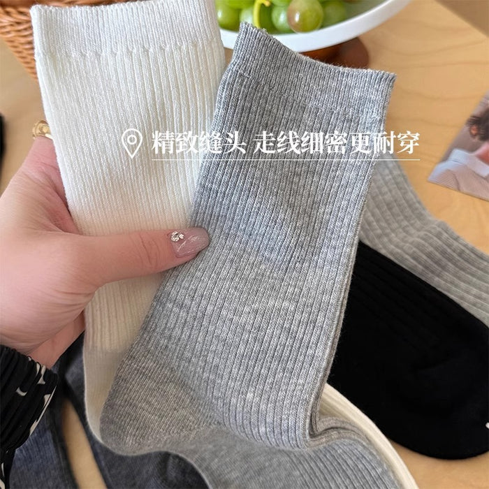 Wholesale Socks, mid length socks, pure cotton thin sports white long tube pile socks